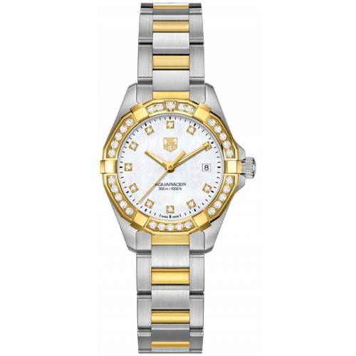 Tag Heuer Aquaracer Diamond & Pearl Ladies Luxury Watch WAY1453-BD0922